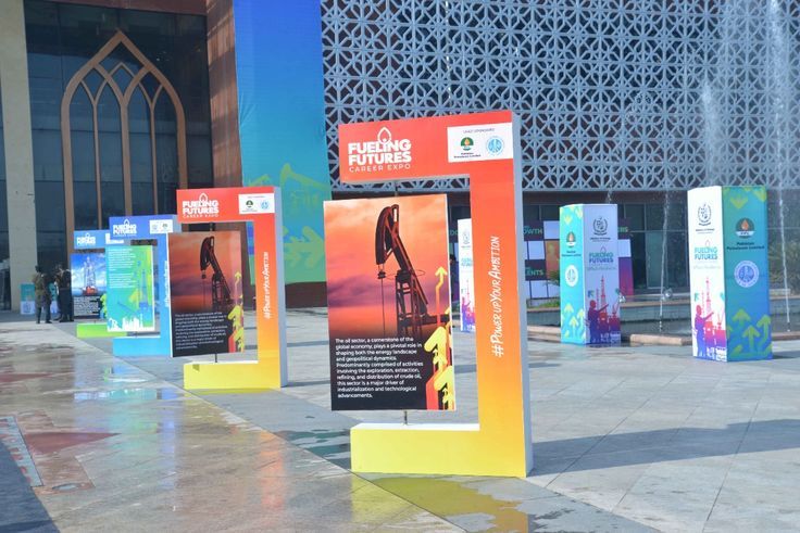 Outdoor exhibition standee displays for a career expo