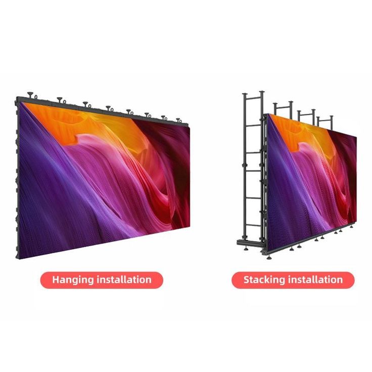 Freestanding digital signage advertising screens in a mall corridor